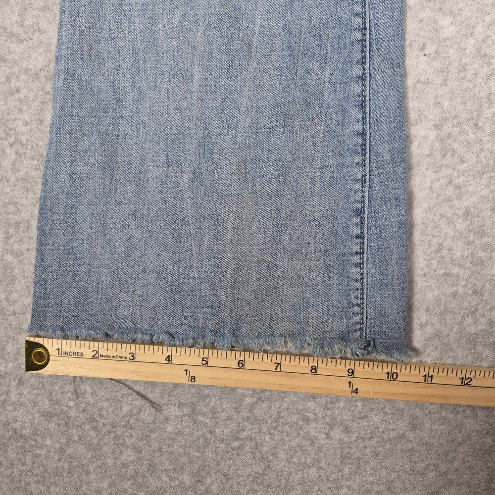BKE Payton Flare Jeans Womens 28x31 Light Wash Distressed Mid Rise Raw Hem - Picture 10 of 11